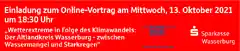 Heute: Vortrag über Wetterextreme