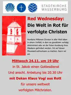 Stadtpfarrkirche ganz in ROT
