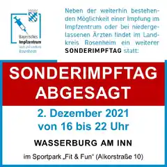 Sonderimpftage abgesagt