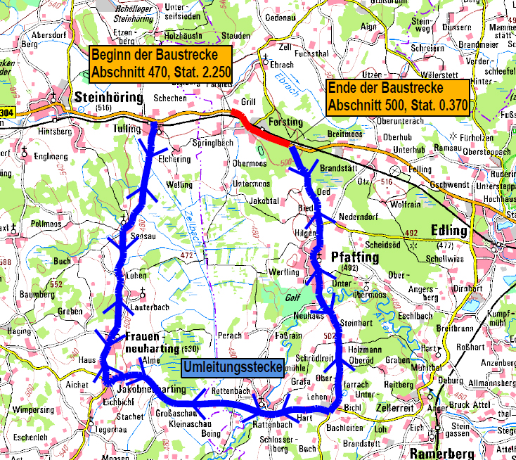 Eine Umleitung in der Nacht um Forsting – Wasserburger Stimme – Die