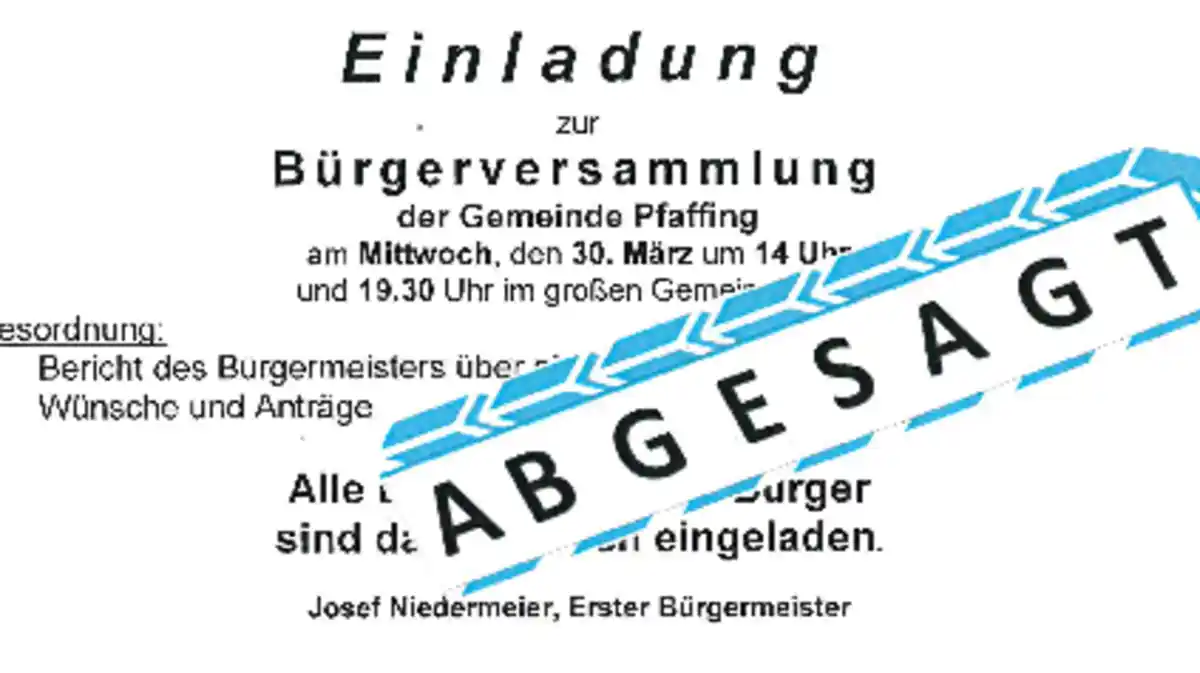Pfaffing verschiebt Bürgerversammlung