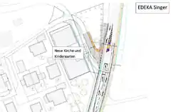 Linksabbiegespur an der Salzburger Straße