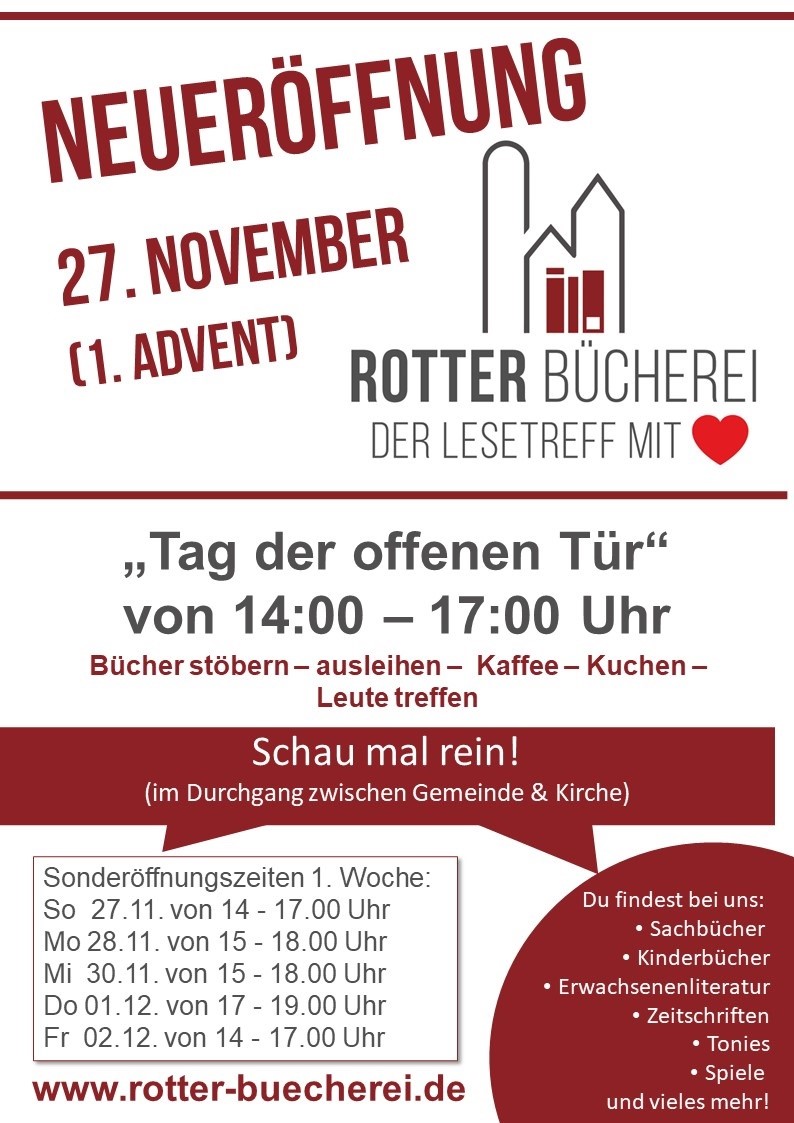 Rotter Bücherei wird neu eröffnet