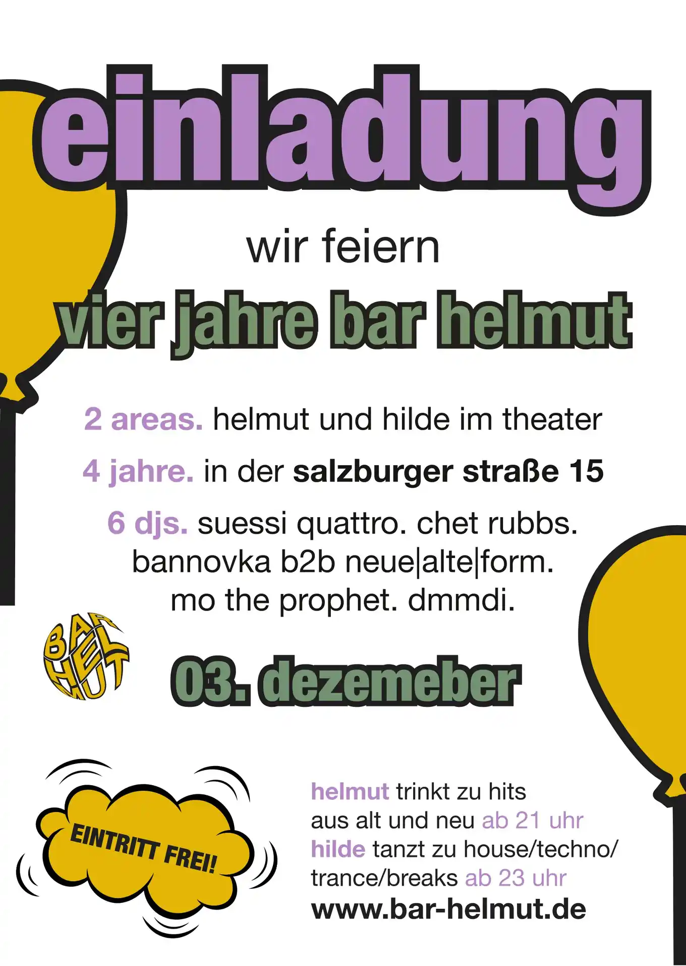 Bar Helmut feiert Geburtstag