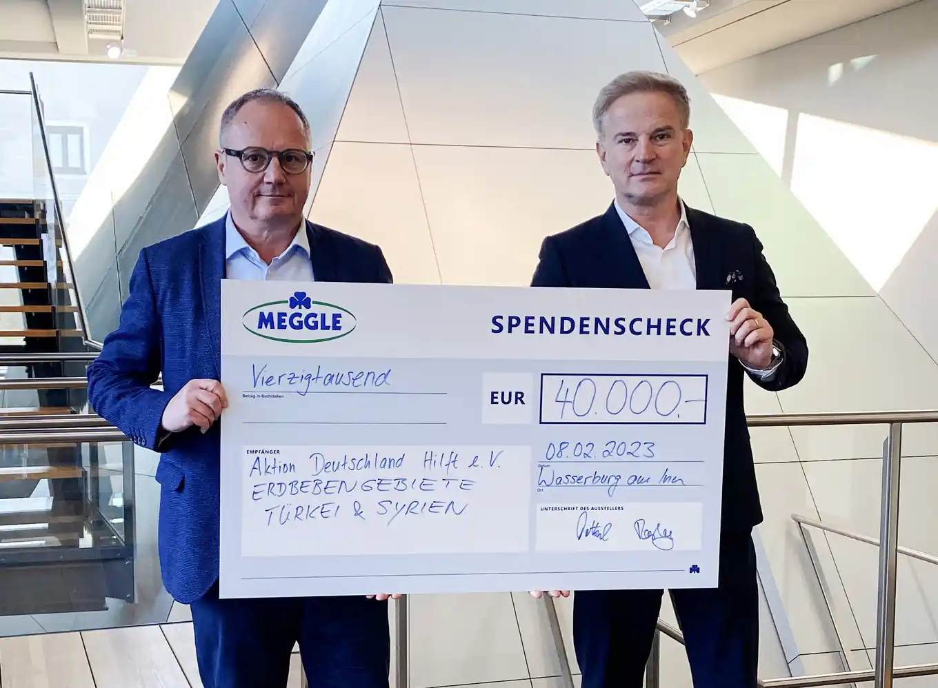 40.000 Euro: MEGGLE hilft im Erdbebengebiet