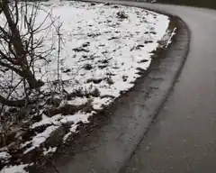Unfallstelle in Voglberg: Hecke wird versetzt