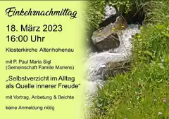 Einkehrnachmittag im Kloster Altenhohenau