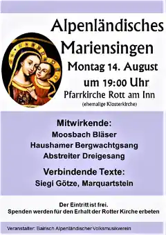 Alpenländisches Mariensingen in Rott