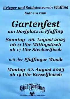 Gefeiert wird auf dem Dorfplatz in Pfaffing