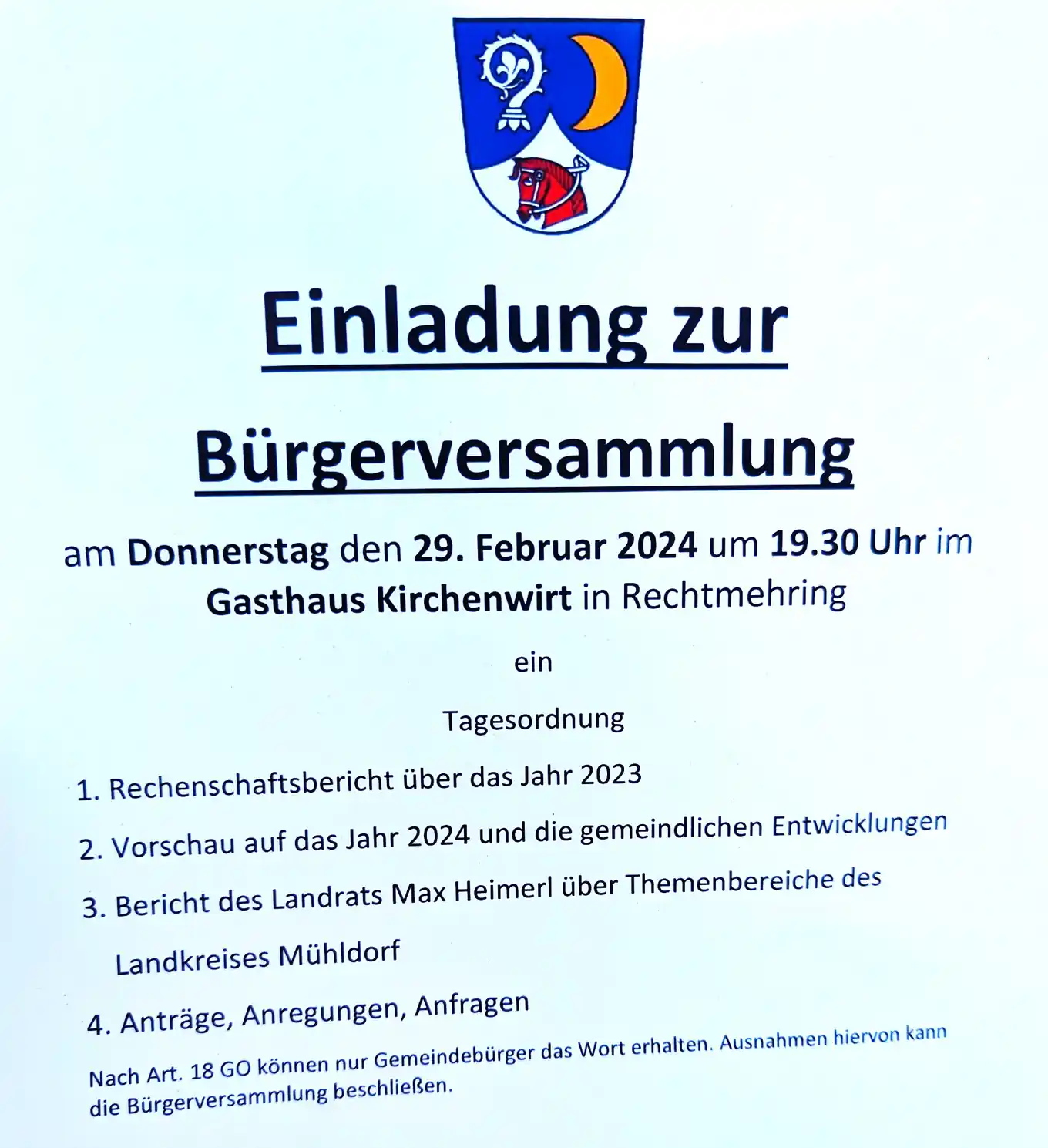 Landrat kommt nach Rechtmehring