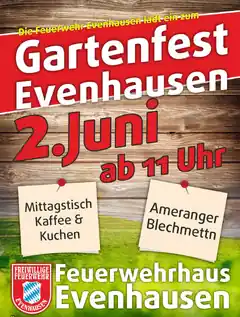 Feuerwehr Evenhausen lädt zum Gartenfest