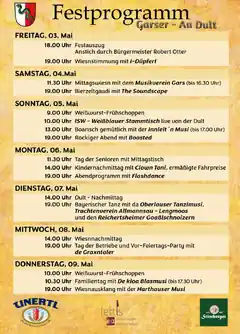Garser-Au Dult: Festzug Freitag 18 Uhr