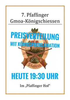 Wer wird Pfaffings neuer Gmoakönig oder -königin?