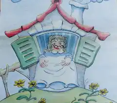 Frau Holle schüttelt die Betten aus
