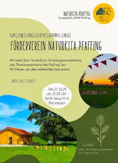 Förderverein für Pfaffings Naturkita geplant
