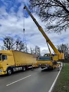 Lkw-Bergung mit schwerem Gerät