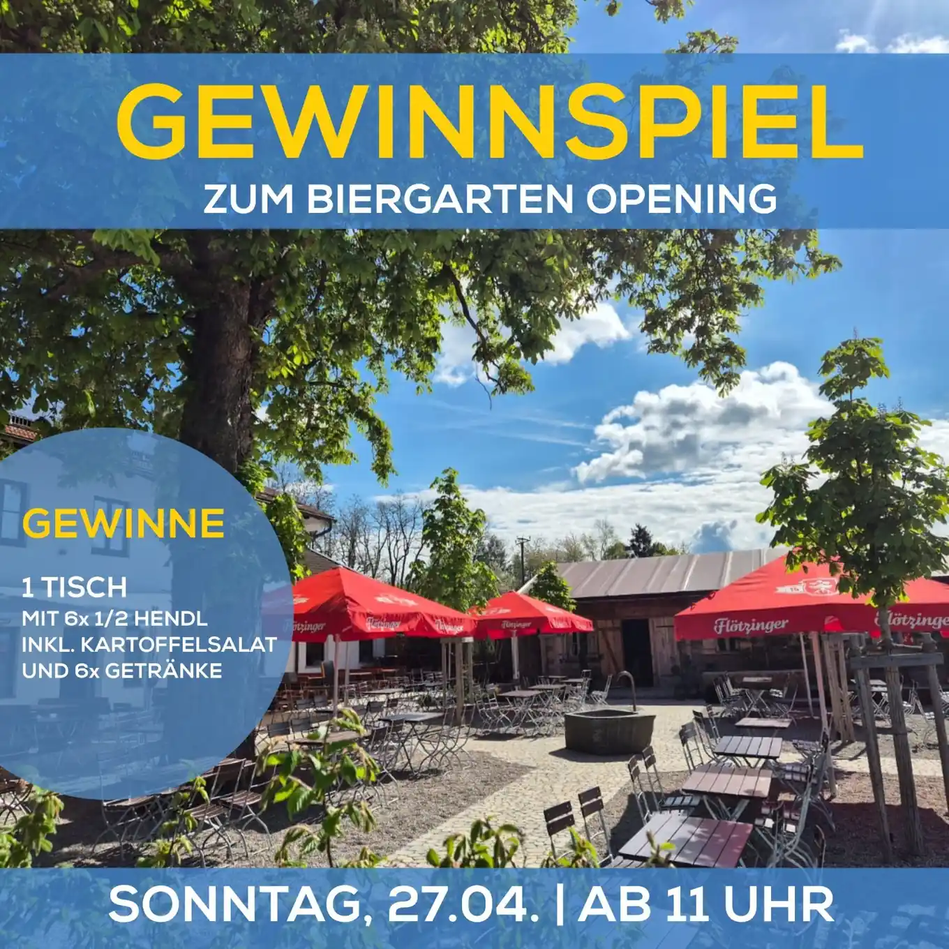 Ein Tisch für Sechs im Biergarten