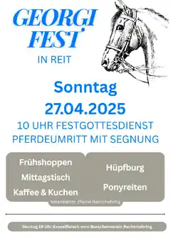 Morgen ein Pferdeumritt mit Segnung in Reit