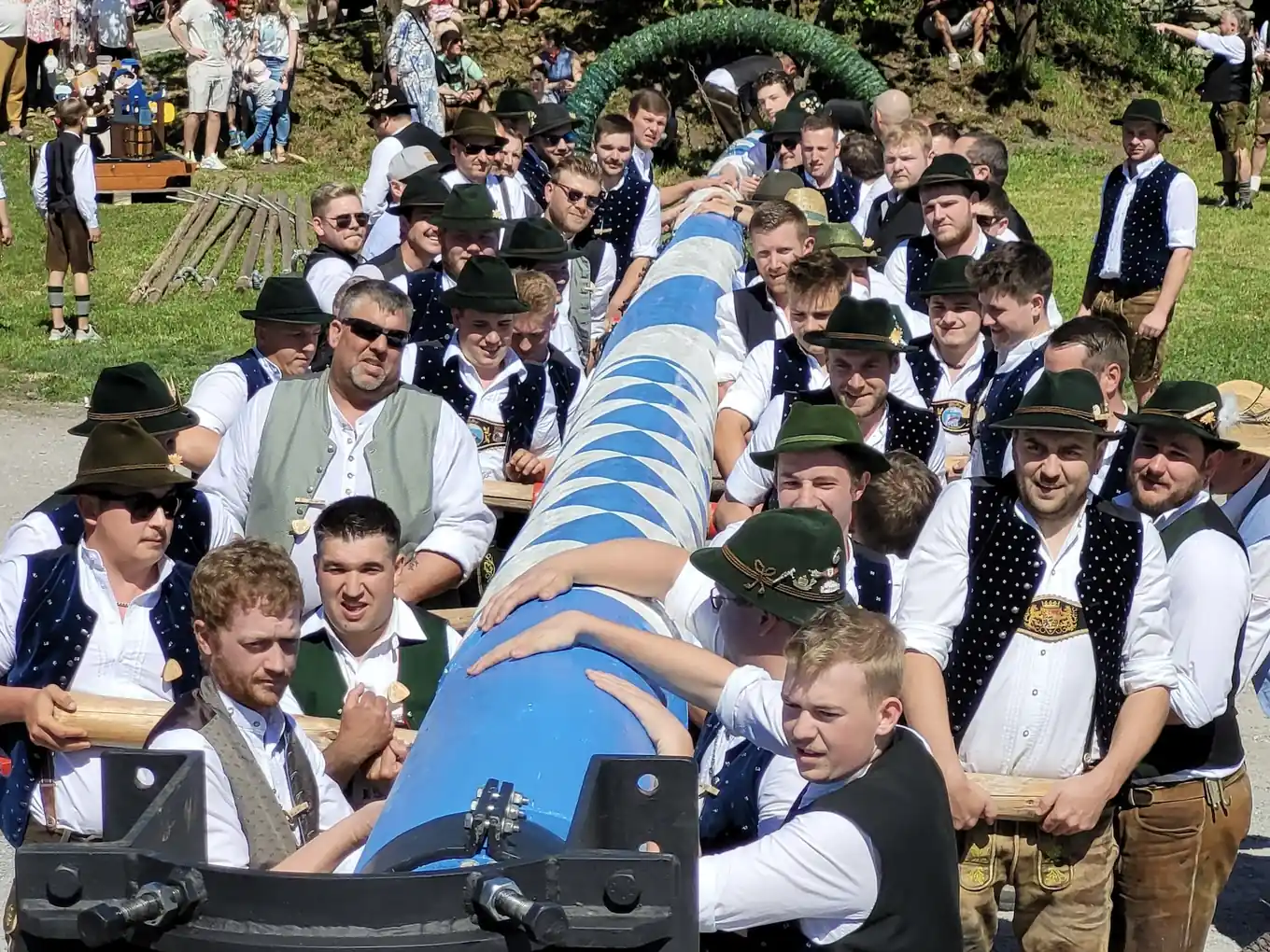 Auch der Alteiselfinger Maibaum steht
