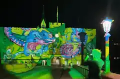 Die ganze Stadt in Licht getaucht