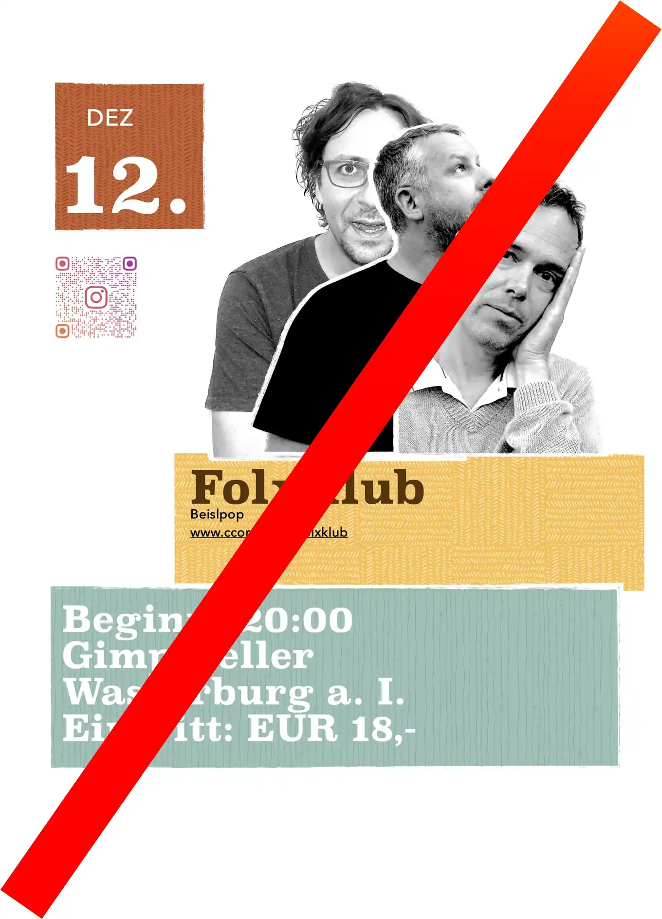 Konzert morgen Abend entfällt
