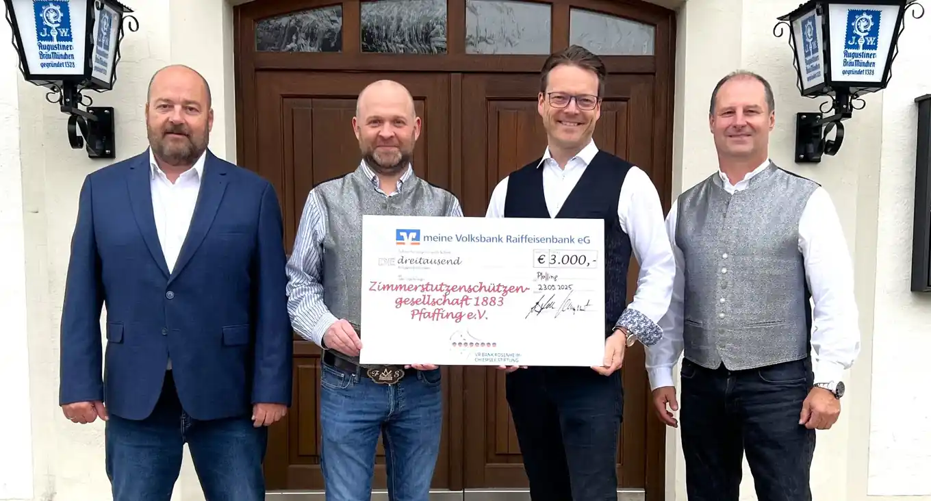 Großzügige Spende an die Pfaffinger Schützen