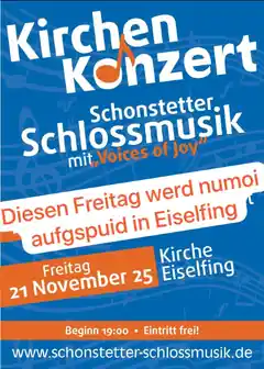 Heute Kirchenkonzert in Eiselfing