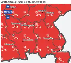 Unwetterwarnung vor Glatteis