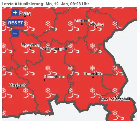 Unwetterwarnung vor Glatteis