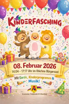 Kinderfasching in Albaching nächsten Sonntag