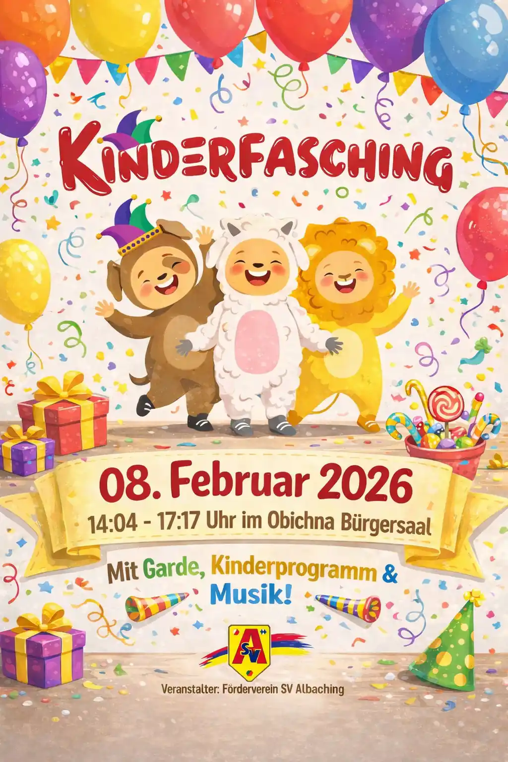 Kinderfasching in Albaching nächsten Sonntag