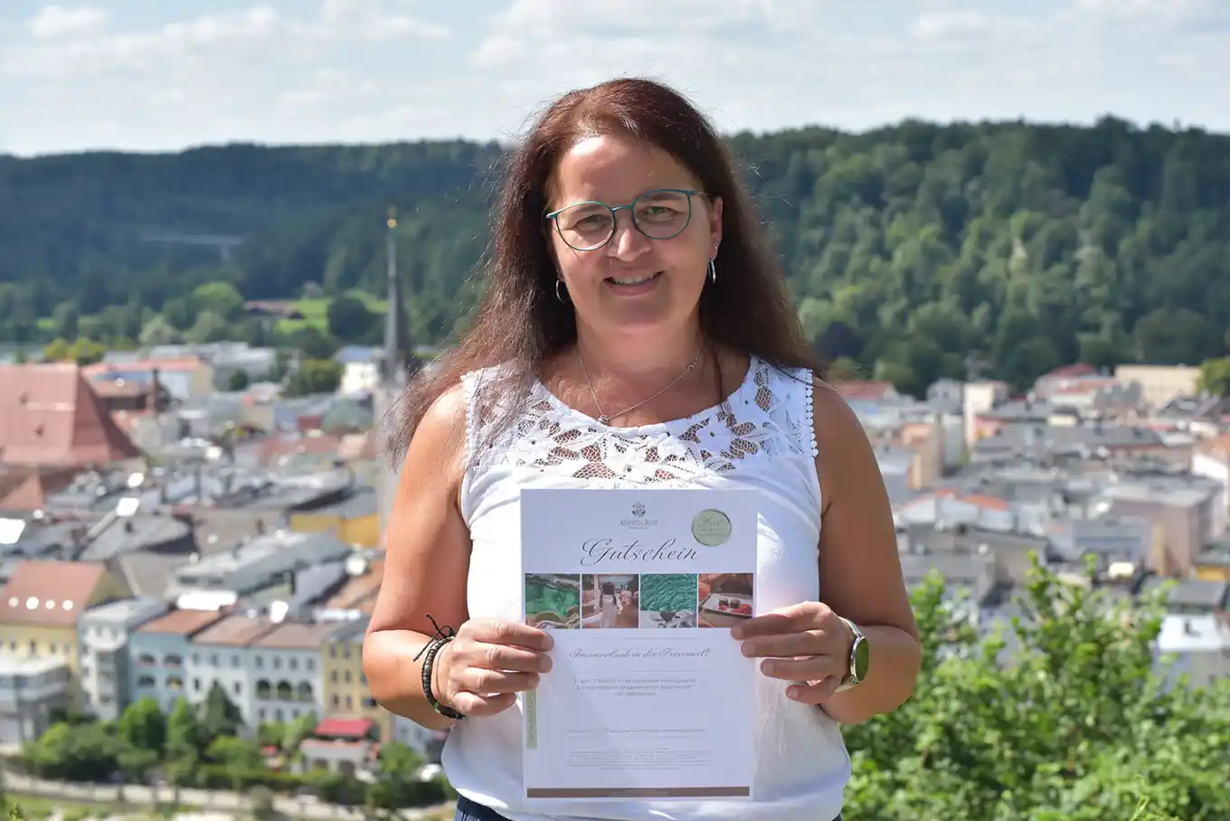 Die glückliche Gewinnerin
