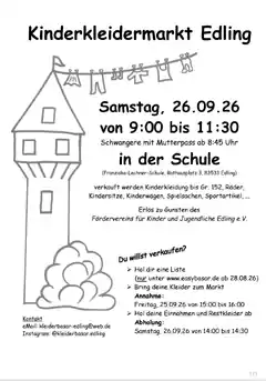 Am Samstag: Kinderkleidermarkt in Edling